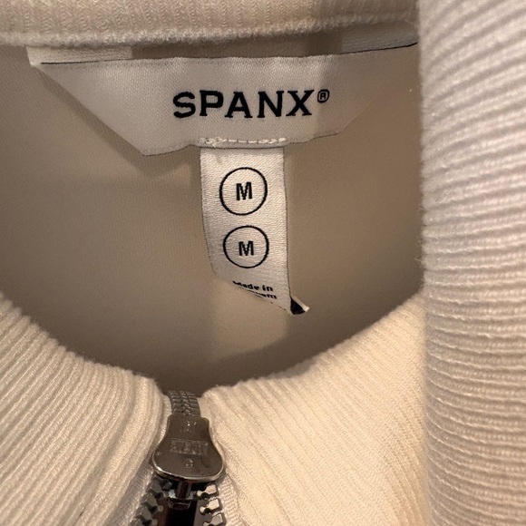 SPANX Cream Ribbed Zip-Up Jacket - Picture 6 of 7